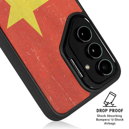 Vietnam Flag Distressed Galaxy S25 Plus Kickstand Case